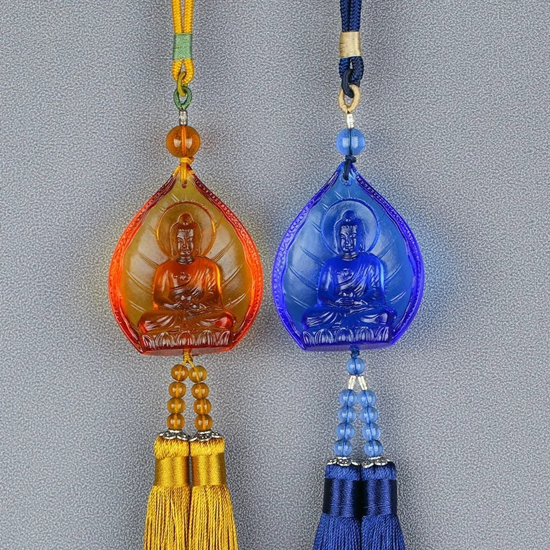 Colored glaze Buddha Pendant Tantra Pendant Get rid of the disease Medicine Buddha