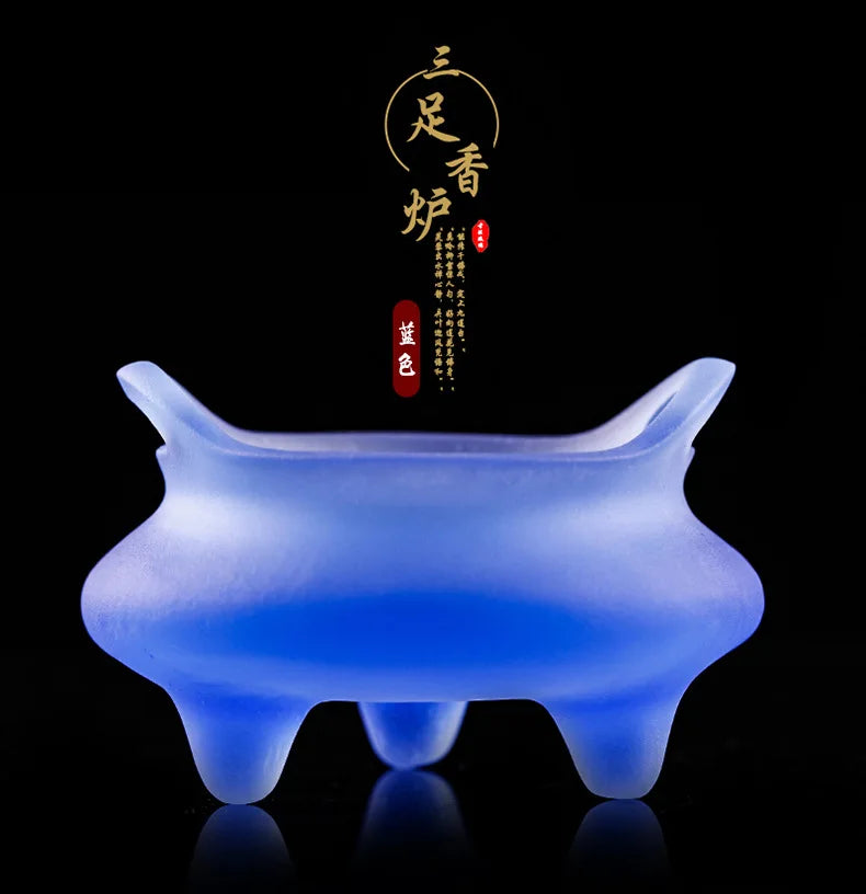 Coloured glaze Buddha hall ornament three-legged censer Xuande stove of Ming Dynasty incense stick incense burner