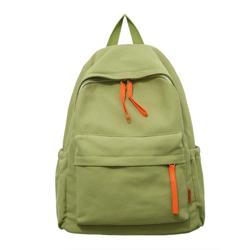 Cool Girl Boy Brown Nylon School Bag Women Solid Color Laptop College Backpack Female Leisure Travel Book Bag Ladies Men Fashion