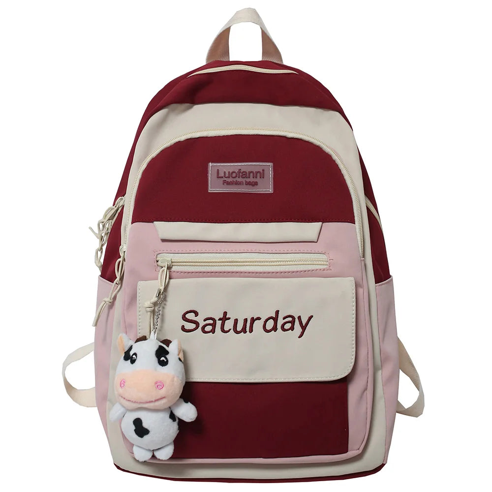 Cool Girl College Student Travel School Bag Cute Women Fashion Female Book Backpack Lady Laptop Bag Harajuku Kawaii Backpack New