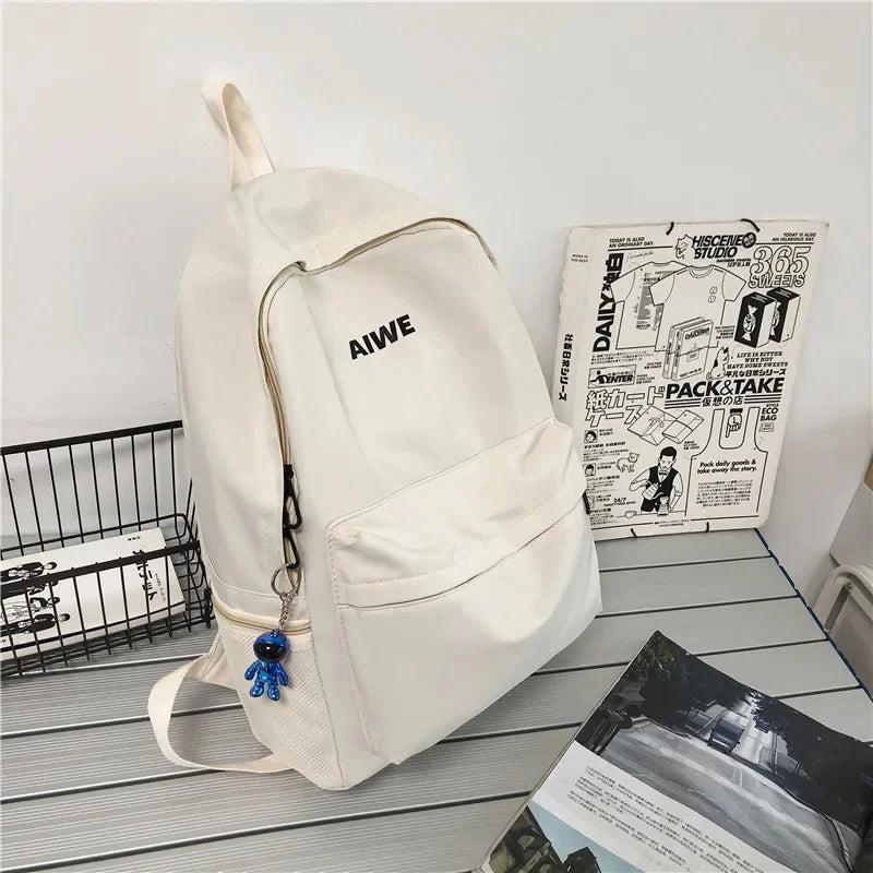 Cool Male Travel Female Solid Color New Lady Men Laptop Women Backpack Student Boy Girl Harajuku School Bag Fashion