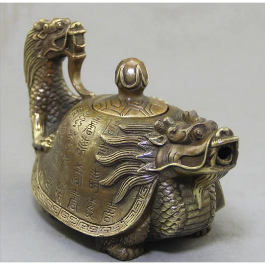 Copper Statue Antique factory direct selling antique miscellaneous wholesale collection handicrafts exquisite brass Baishou Long