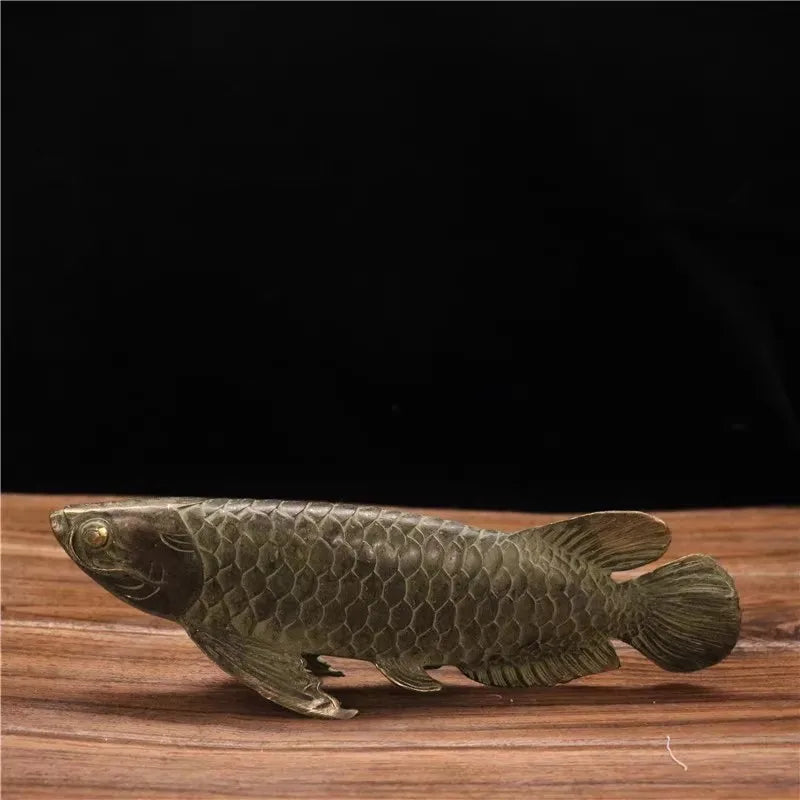 Copper Statue Chinese Bronze Gilt Old Handwork Fish Home Decoration