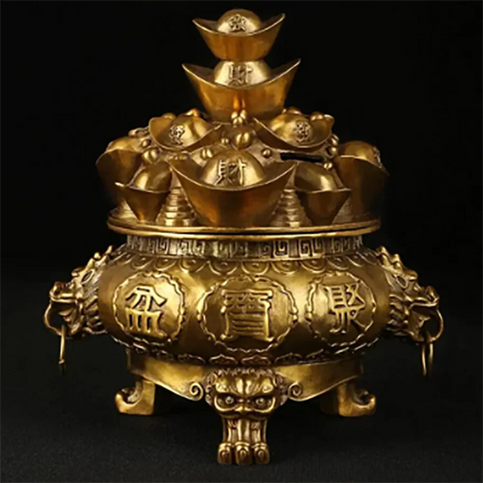 Copper Statue Kaiguang pure copper treasure basin decoration