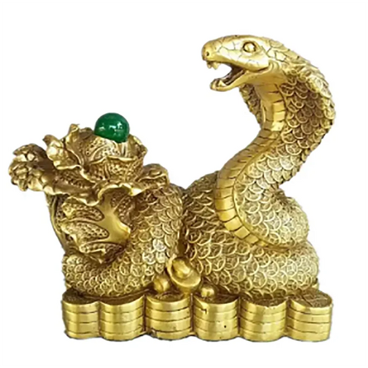 Copper Statue Pure copper Yuanbao, snake, cabbage, snake, zodiac, snake, stepping on money, snake, household table, cabinet
