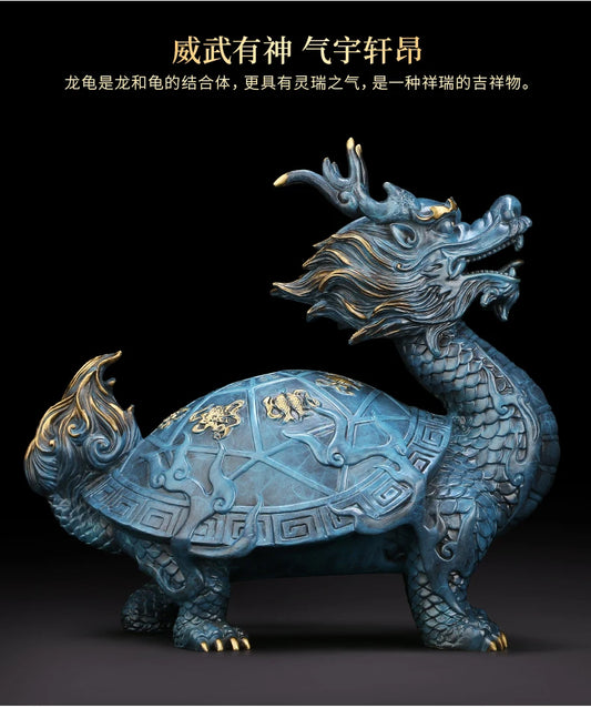 Copper dragon turtle statue placed pieces of Feng Shui home decoration hotel office family decoration accessories home decor