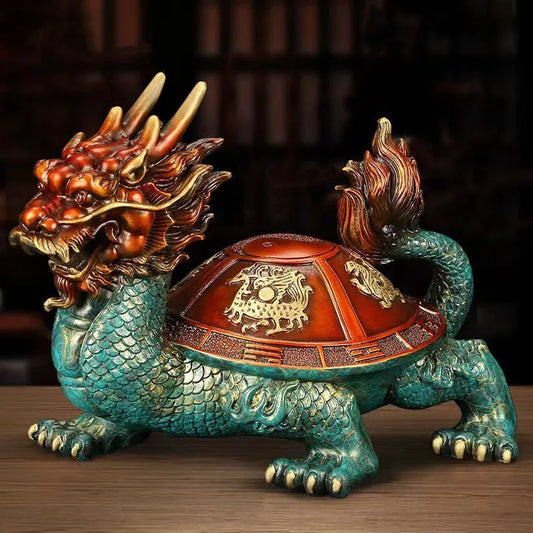 Copper dragon turtle statues placed pieces of Feng Shui home decoration hotel office family decoration accessories home decor