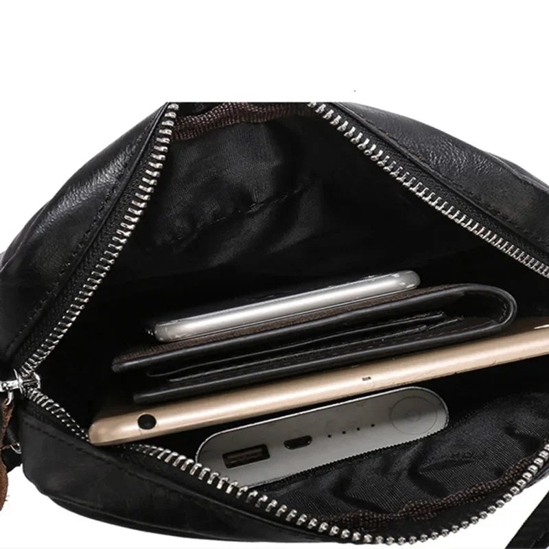 Cow Business Men's Shoulder Genuine Leather Crossbody Fashion Sports Male Messenger Bag