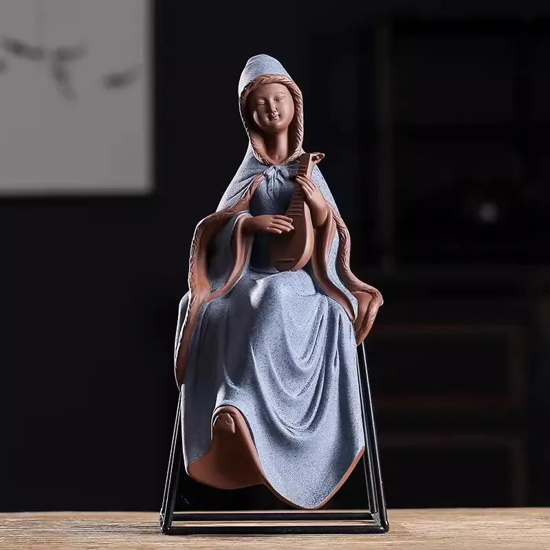 Creative Classical Chinese Style Four Beauties Figure Decoration Zen Ceramic Boutique Maiden Home Decoration