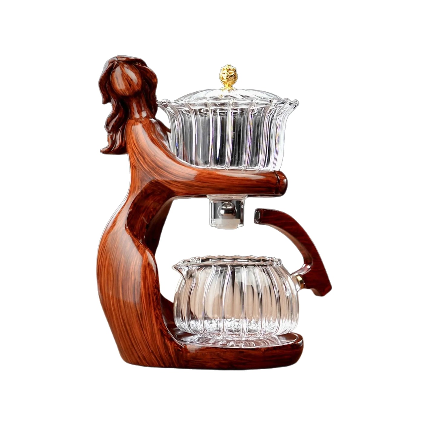 Creative Female Statue Glass Tea Set Automatic Teapot Tea Heat-resistant Kungfu Tea Drinking Tea Make Tea Injection