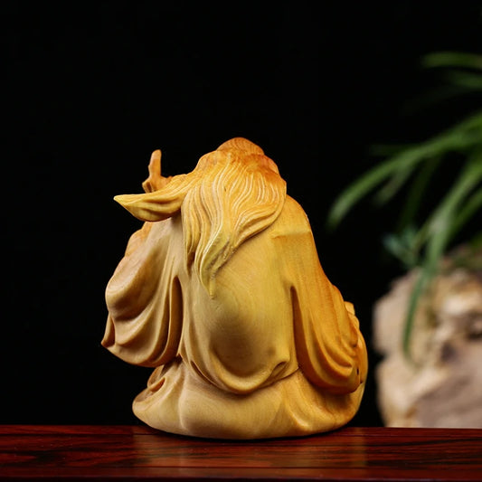 Creative Orange Sculptures Decoration People Laozi China Wood Statues Sculptures Backyard Garden Decorations Rushed
