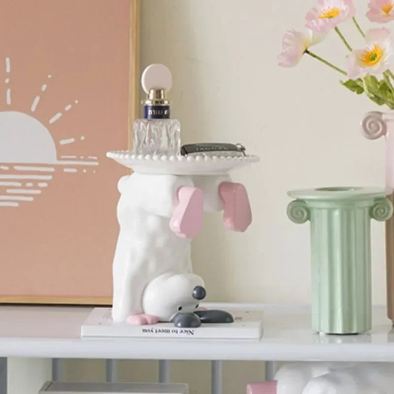 Creative Resin Inverted Dog Entrance Key Storage Ornaments Living Room Bedroom Animal Statue Crafts Home Decoration Accessories