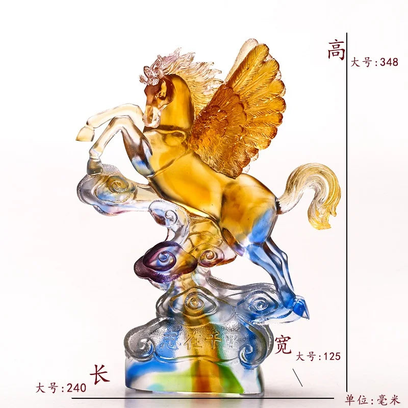Creative glass ornaments Pegasus Home Business Office Decorations Ambition horse