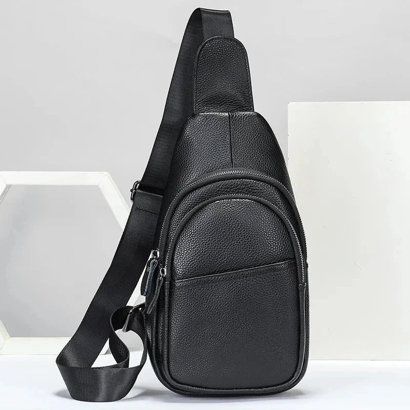 Crossbody Genuine Leather Men's USB Chest Bag Designer Messenger bag Shoulder Bags Diagonal Package Back Pack Travel
