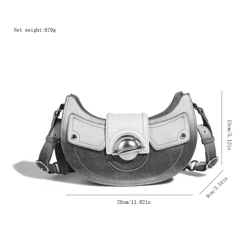 Crossbody Millennium Style 2024 Y2K Street Shoulder Women's High-Quality Design Gradient Color Dumpling Bag