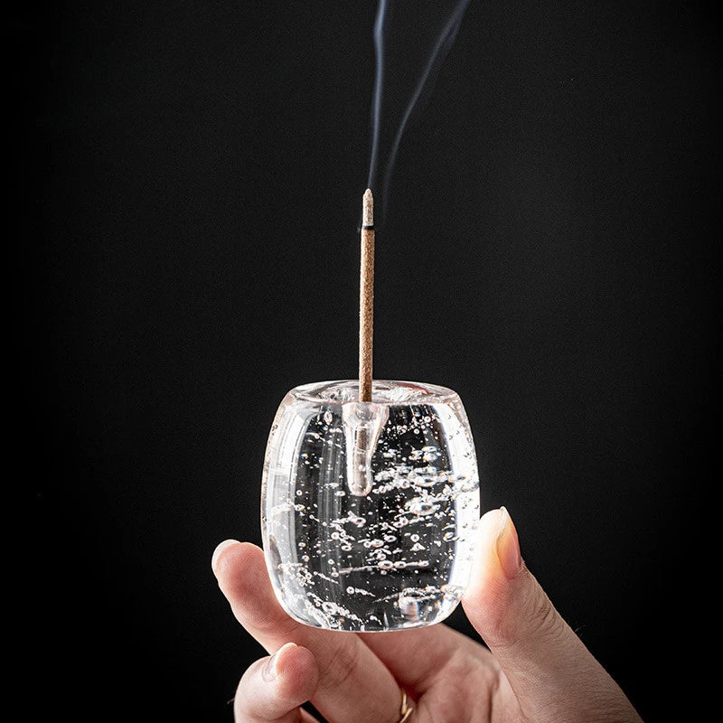 Crystal Glass Line Incense Holder Seat Aromatherapy Furnace Teapot Lid Stand Household Kung Fu Tea Set Supplies Tea Ceremony