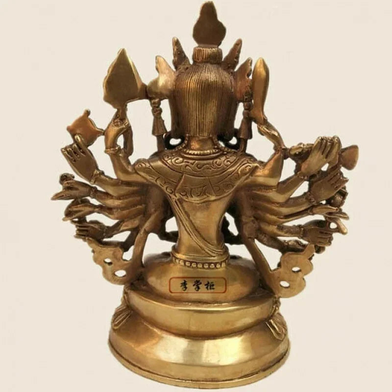 Cundi copper Buddha statue exorcism Quasi tifomu Eighteen Hands Bodhisattva