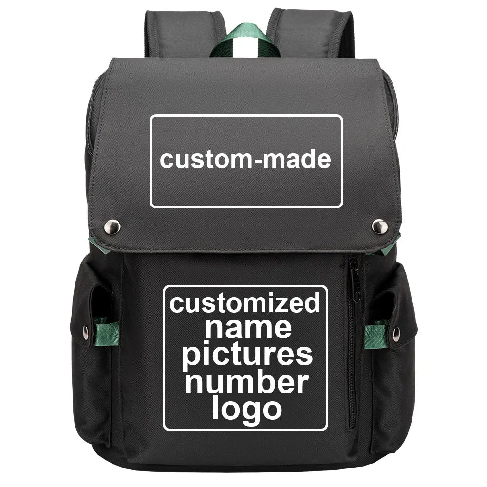 Customized Name Logo Picture Boy Girl Kids Book Bags Large Capacity Teenagers USB Schoolbags Women Men Laptop Travel Backpack