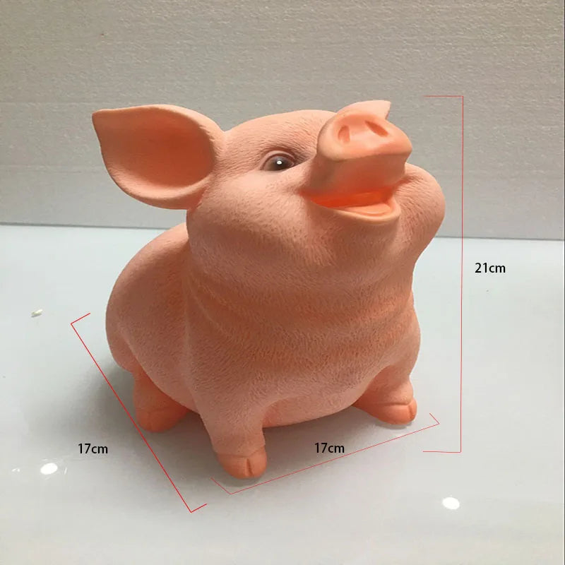 Cute pig animal money box, Fall resistant plastic coin box, Large capacity Children's gift money saving box Home Decorations