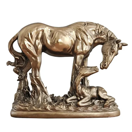 DEEP FEELINGS HORSE STATUE BRONZE HORSE ART SCULPTURE ABSTRACT ANIMAL FIGURINE RESIN CRAFTS HOME DECORATIONS WEDDING GIFT R1377