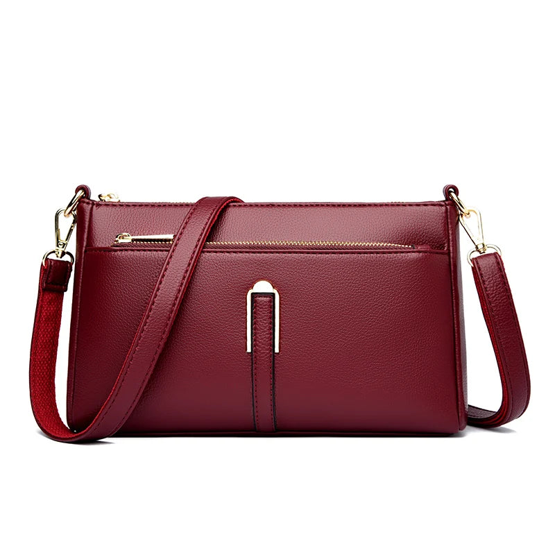 Designer Soft Leather Shoulder Crossbody Bags for Women High Quality Casual Handbags Purses Elegant Ladies Messenger Bags Sac