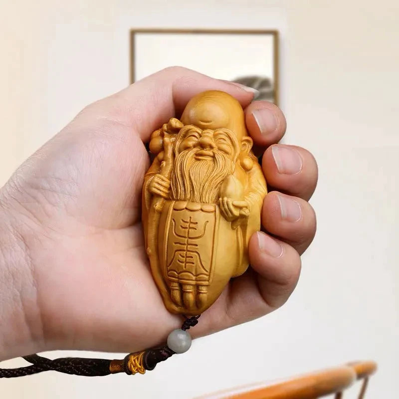 Devil Satan Buddha Deity Head Carved Solid Wood Man Gift Carved Statue Yellow Origin Wooden Statue
