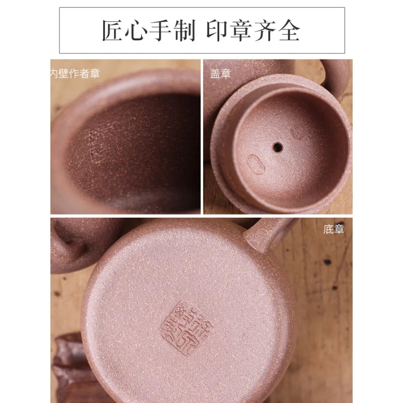 Deyuanchang Yixing Purple Clay Pot Handmade Colorful Qin Quan Pot Aid Xu Quanmin Half-Handmade
