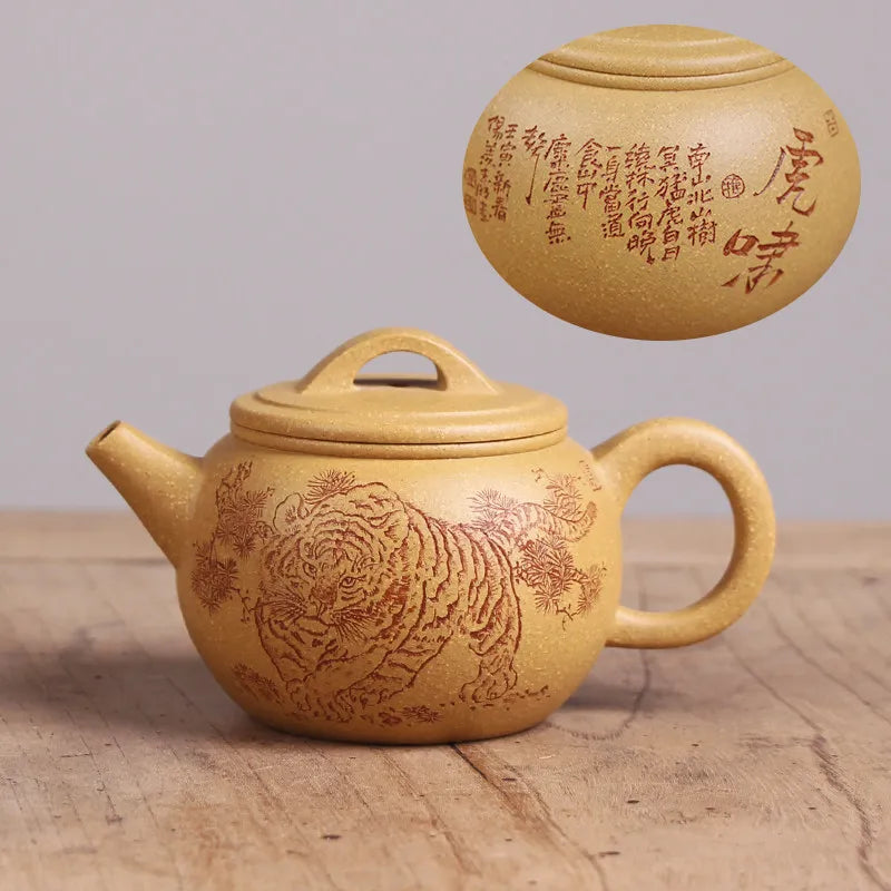 Deyuanchang Yixing Purple Clay Pot Handmade Raw Ore Pear Skin Mud Hanwa Pot Aid Chen Liping Semi-Handmade