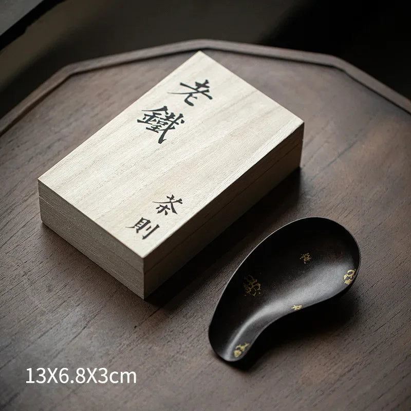 Dianjin Old Iron Tea Spoon Tea Spoon Tea Holder Get Caddy Spoon Kung Fu Tea Utensils Tea Ceremony Six Items Shovel Spoon