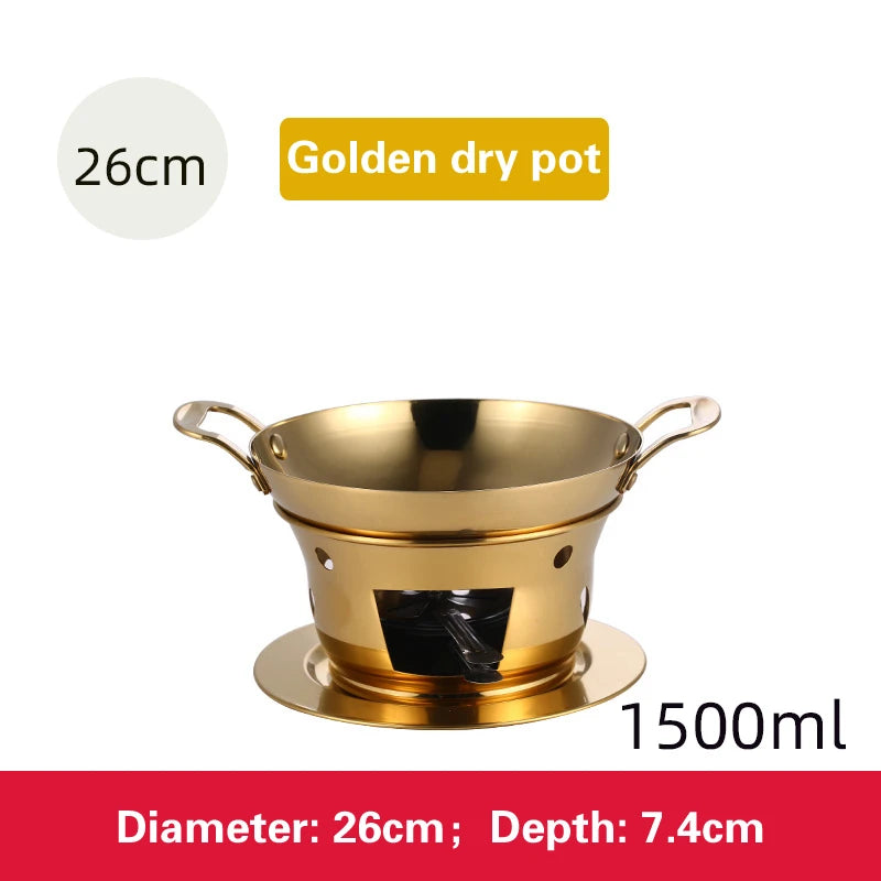 Dry boiler Commercial solid fuel boiler Golden alcohol furnace Chafing dish buffet Korean pot Thickened stainless steel hot pot