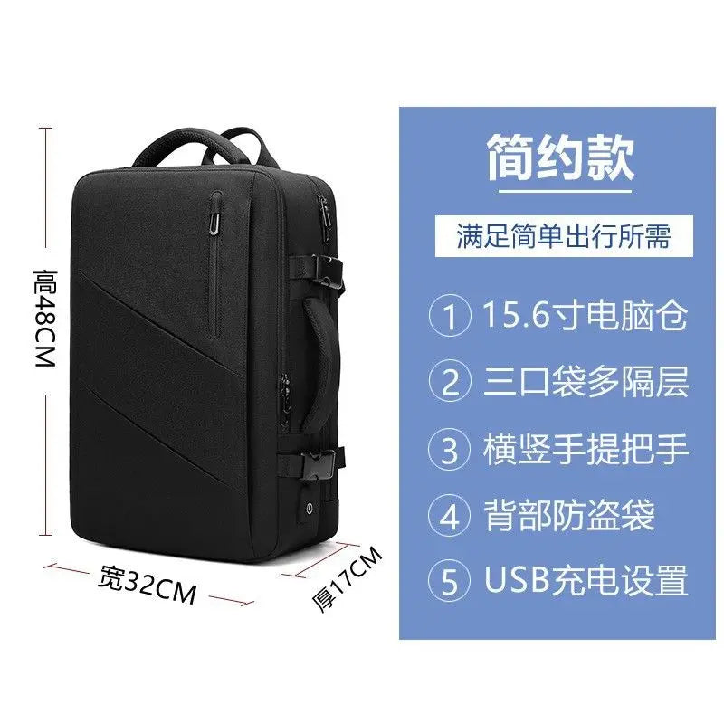 EURCOOL Mens Business Backpack Large Capacity Male Expandable Bags Waterproof 15.6inch Laptop Backpacks