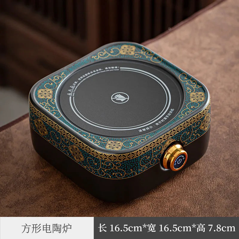 Electric Ceramic Stove Set Steam Tea Maker Tea-Boiling Stove Tea Set Household Automatic Tea Brewing Pot Internet Hot Glass Ce