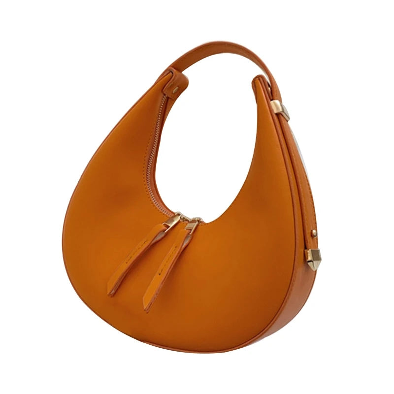 Elegant Crescent Crossbody Bag Underarm Bag Handbag PU Leather Shoulder Bag Messenger Bag Crossbody Bag for Women