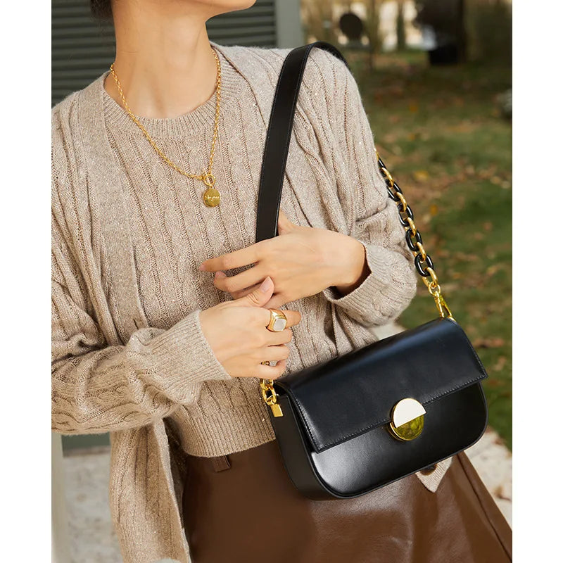 Elegant Simple Commuter Small Suqare Bag 2024 New All-match Minority Chains Shoulder Bags Ladies Luxury Handbags Chic Bolsa