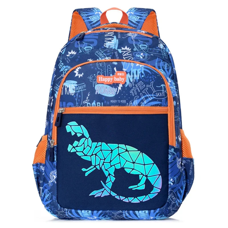Elementary School Orthopedic Student Bookbag Girl Unicorn Boy Luminous Dinosaur Lightweight Backpack Double Shoulder School Bag