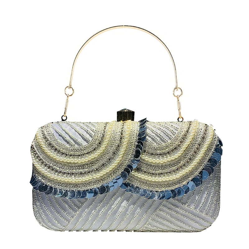 Evening Clutch Bag for Women Patchwork Wedding Clutch Purse Chain Shoulder Bag Small Party Handbag Crossbody Bag
