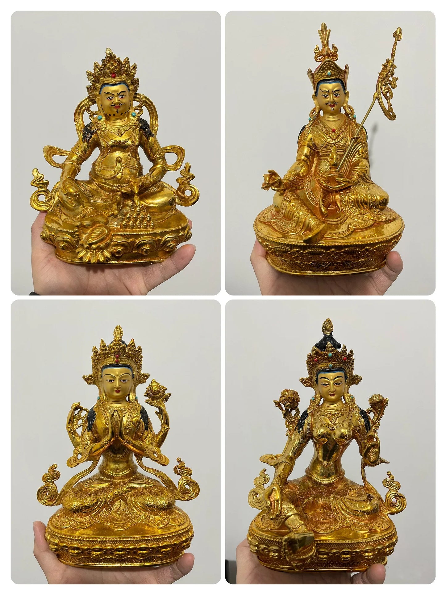 Exclusive Buddha STATUE # GOOD gilding Jambhala fortune God Guru Rinpoche Goddess Tara guanyin Buddha COPPER statue HOME Temple