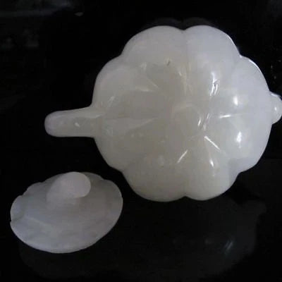 Exquisite China crafted 100% natural jade carving - pumpkin teapot