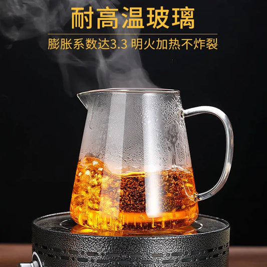 Extra-thick Heat-resistant Glass Tea Leak Set, Large Teapot, Thickened Teapot, High Temperature Resistant, Sea Kungfu Accessorie