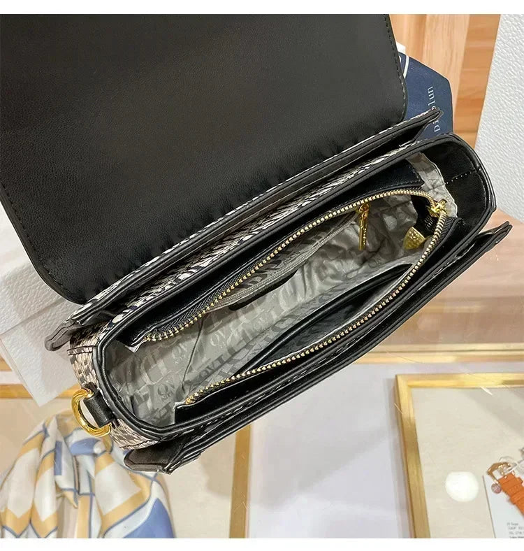 Famous Designer Luxury Brand Panelled Small Square High Quality Shoulder Messenger Bags Fashion Women Leather Handbag