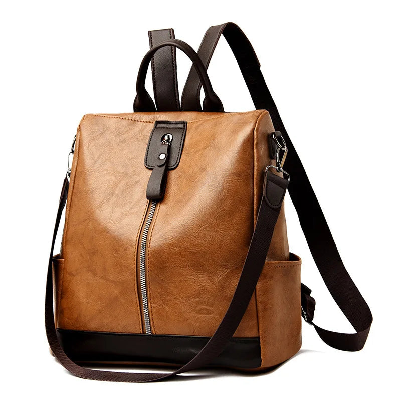 Fashion Anti-theft backpack Woman High Quality PU Leather Backpack Female Travel Backpack Ladies Large Capacity Shoulder Handbag