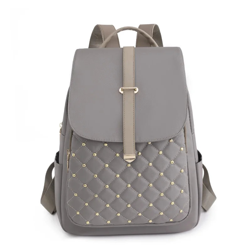 Fashion Backpacks Women High Quality Nylon Rivet Backpack Female Big Travel Back Bag School Bags for Teenage Girls Shoulder Bag