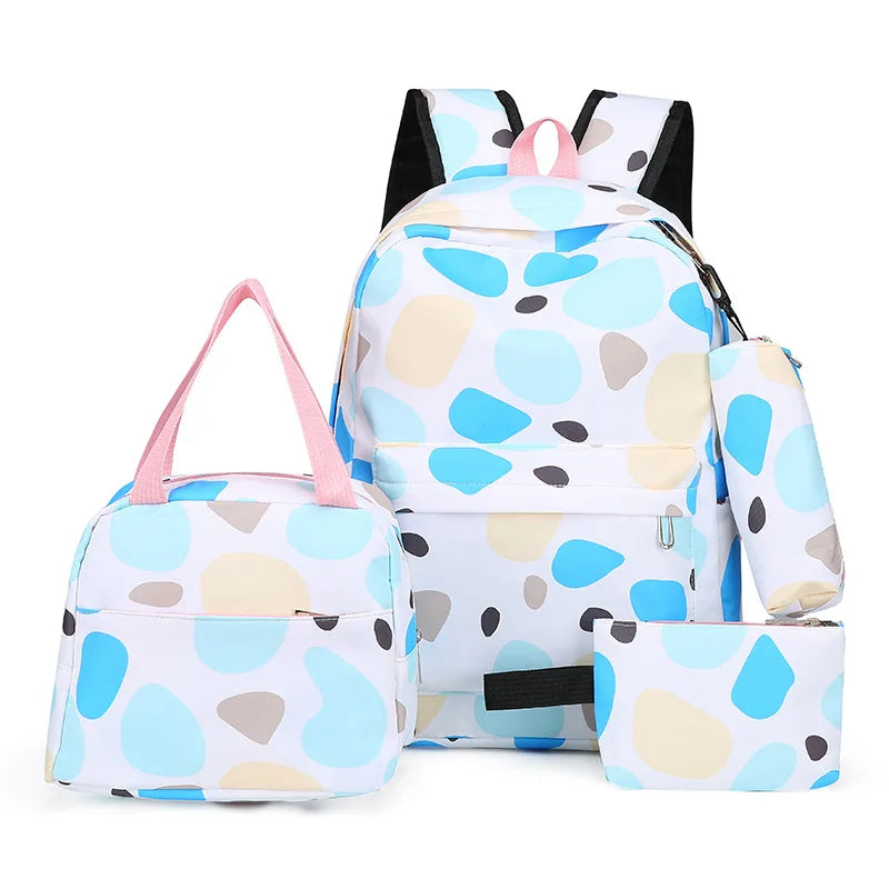 Fashion Big Student Laptop College Backpack Girls School Bag set High Capacity Women Backpack Female Cute Leisure Travel Mochila