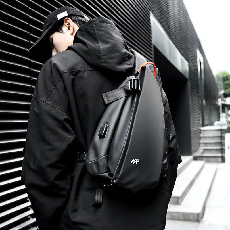 Fashion Business Men's Crossbody Bags Motorcycle Waterproof Nylon Chest Packs Casual Travel Large Capacity Shoulder Bag Male