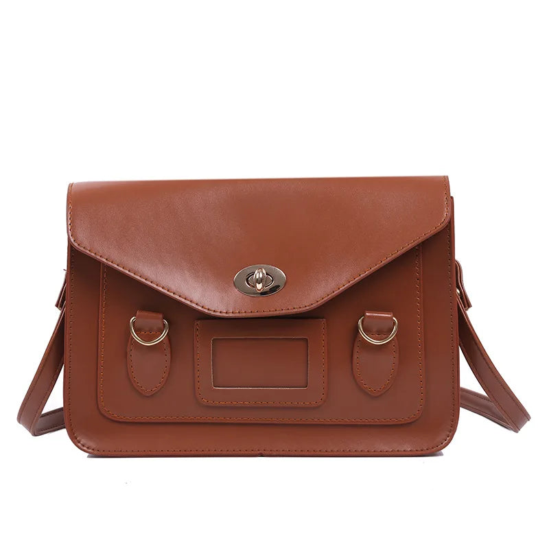Fashion Bussiness Style Women Vintage Briefcases Shoulder Bags OL Rotating Latch HandBags