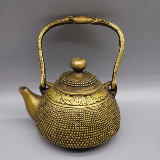 Fashion Chinese Exquisite Copper Teapot Pearl Shape Crafts Iiving Room Decoration Home Gift