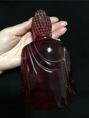 Fashion Chinese Style Exquisite Red Amber Buddha Statues Collection Decorations and Home Gifts Office Decor Statue Figure