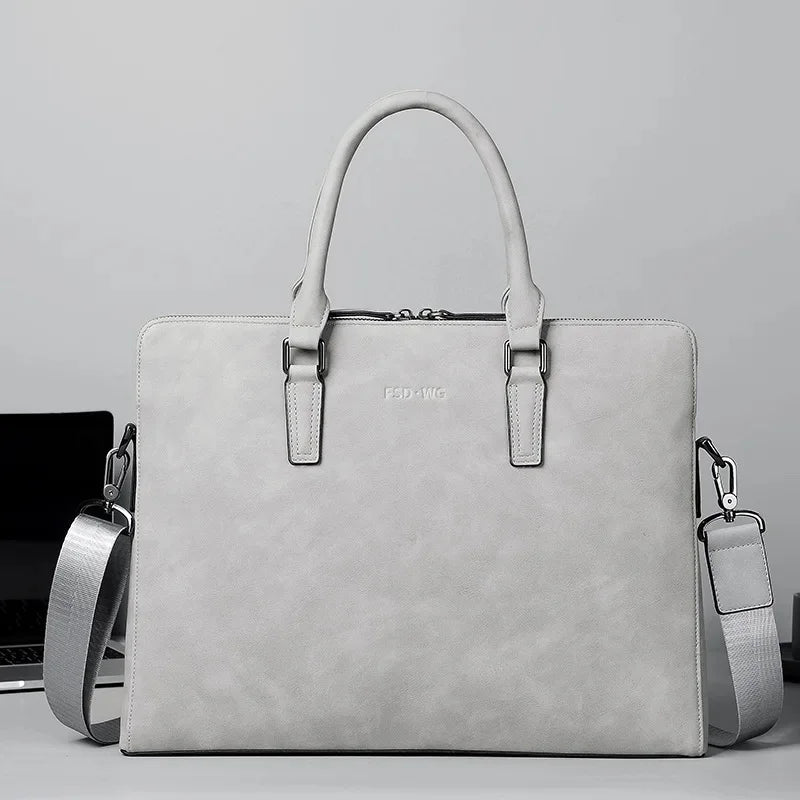 Fashion Frosting Leather Briefcase For Men Business Handbag Male High Quality Shoulder Messenger Daily Laptop Bag