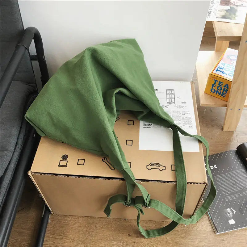 Fashion Girls Crossbody Bags Simple Student Shoulder Bags Women Large Capacity Retro Canvas Bag Men Simplicity Tote Handbags