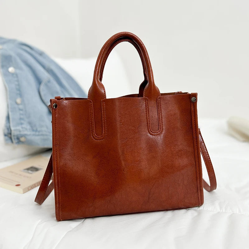 Fashion Large Capacity Tote Bags Luxurious Designer Brand Women's Shoulder Bag High Quality Leather Solid Color Crossbody Bags